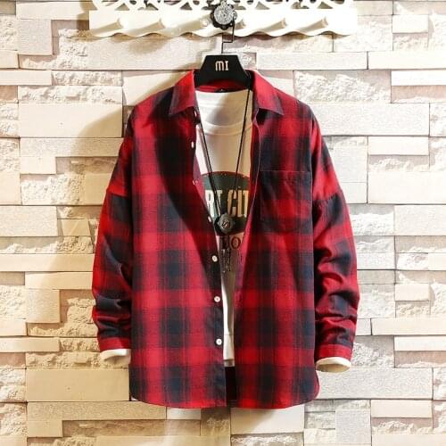 New Autumn Fashion Brand Men Clothes Slim Fit Men Long Sleeve Shirt Men Plaid Cotton Casual Men Shirt Social Plus Size M-3XL