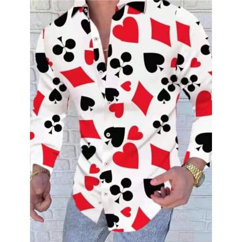 New Punk styl Men Floral Long Sleeve Casual Shirt Street Fashion Exercise 3d Printed Turn-down Collar Slim Fit Men ShirtClothing