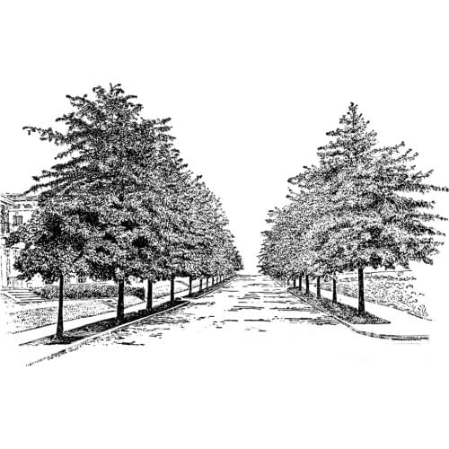 AZSG Road / Tree / Landscape Clear Stamps For DIY Scrapbooking Decorative Card Making Crafts Fun Decoration Supplies