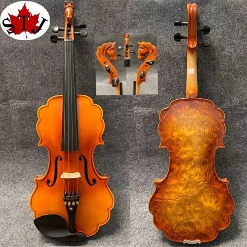 Baroque style song maestro birds eye 4/4.Whole maple back,carving horse head #14543