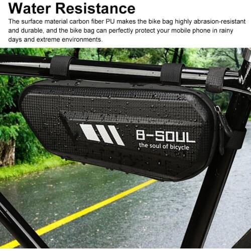 Bike Bag Bicycle Frame Storage Bag Water Resistant Triangular Saddle Frame Pouch Bike Strap-on Zipper Bag for Most Cycling Bikes