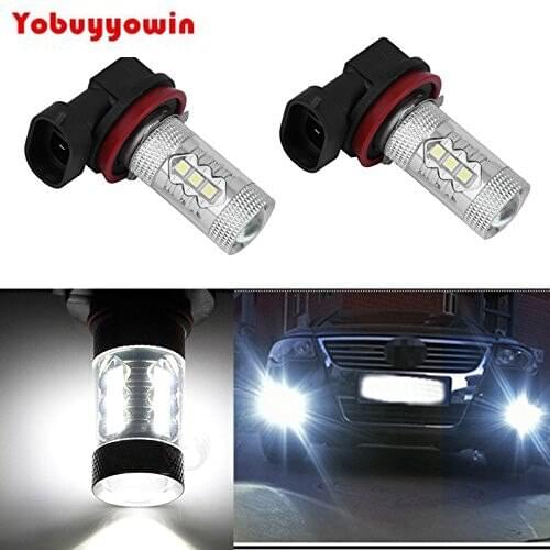Super Bright H8 H11 Size Car DRL Fog Light LED 80W 6000k Super Bright White Projection Bulb Car Light Fog Light Lamp Bulb