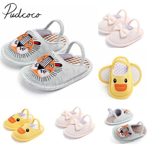 2019 Baby Shoes Slippers Newborn Infant Baby Boy Girl kid Soft Sole Cotton Slipper Shoes Cartoon Causal Cotton Soft Shoes 0-12M