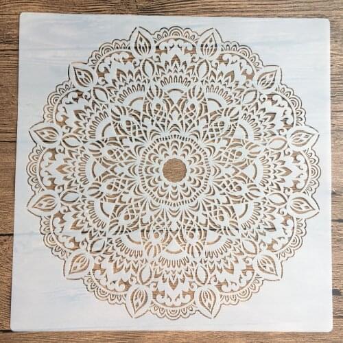 Decorative Mandala Print Stencils Scrapbook Coloring DIY 30x30cm for diy scrapbooking plastic large stencil for wall painting