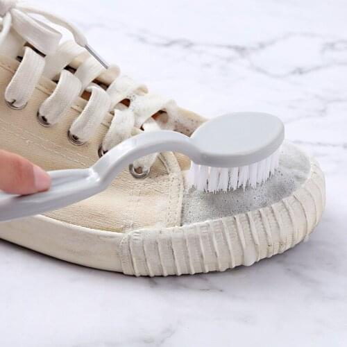 Three in abagsolid color can hang double head long handle cleaning shoe brush shoe brush special brush soft brush cleaning brush