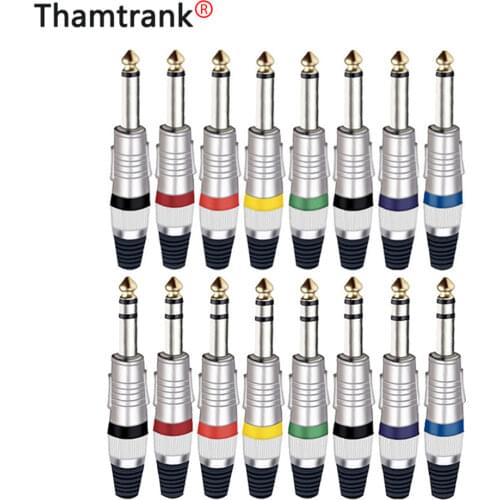 Amplifier Microphone TS TRS Plug MONO/Stereo Jack 6.35mm Wire connector Audio Speaker 6.35mm Nickel Plated 100PCS