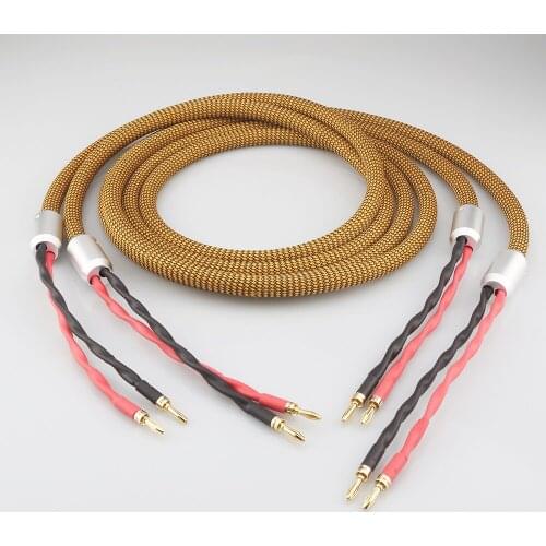 High Quality Pair Audiocrast AS0801 audio speaker cable with banana plug audio video cable