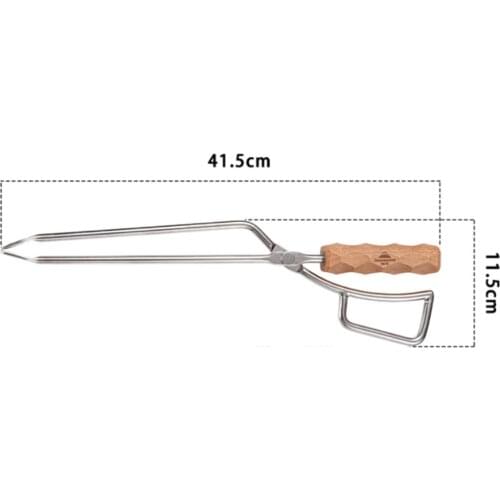 Charcoal Clip Portable Heat Resistant Wood BBQ Stainless Steel Duckbill Tongs For Outdoor Camping Picnic Accessories Durable