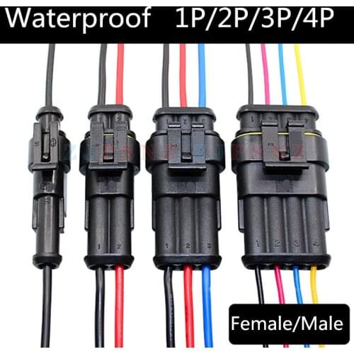 1Sets 1/2/3/4/ Pins Way Super Seal Sealing Waterproof Electrical Wire Cable Connector Plug for Car Auto High Quality