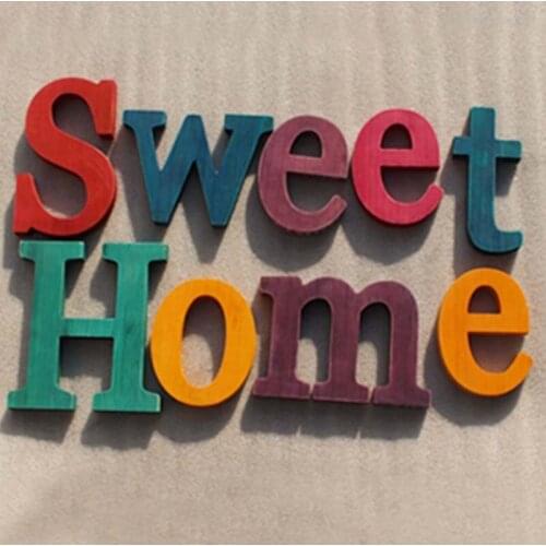 15-40cm Colorful Solid Wood English Letters Numbers Ornaments Home Hotel Restaurant Bar Coffee Wedding Decoration Photo Props