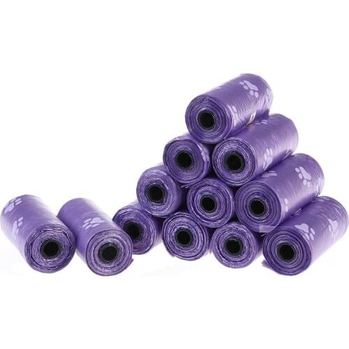24 Rolls Purple Pet Dog Poop Bags Cat Waste Pick Up Clean Garbage Bags Pets Dog Outdoor Waste Poop Bags