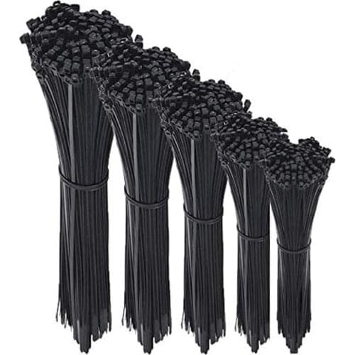 500PCS Cable Ties Black Heavy Duty Zip Ties 2.5 x 100mm, 2.5 x 150mm, 2.5 x 160mm, 2.5 x 200mm, 2.5 x 300 mm