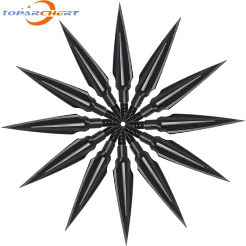 6pcs High Carbon Steel Arrowheads Broadheads Tips Arrow Points for Compound Bow Crossbow Recurve Bow For Shooting