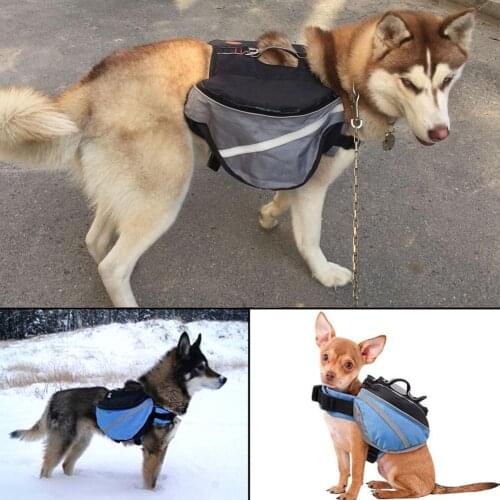 80% Hot Sales!! Saddle Bag Dog Backpack Adjustable Pet Carrier Hiking Camping Vest with Pockets