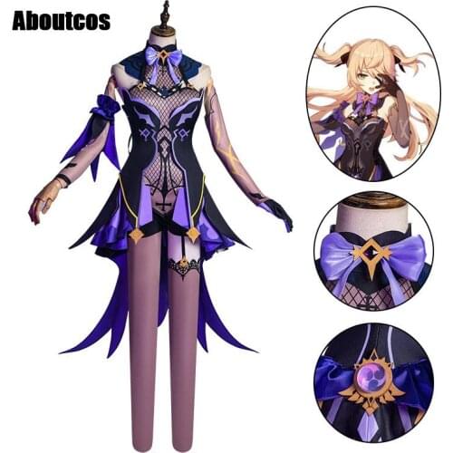 Cosplay Game Genshin Impact Fischl Cosplay Costume Uniform Anime Wig Shoes Halloween Party Outfit Dress For Women Girls