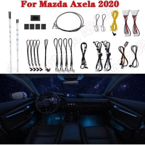 Car Ambient Light 64-Color Set For Mazda Axela 2020 Auto Button Control Decorative Atmosphere Lamp illuminated LED strip