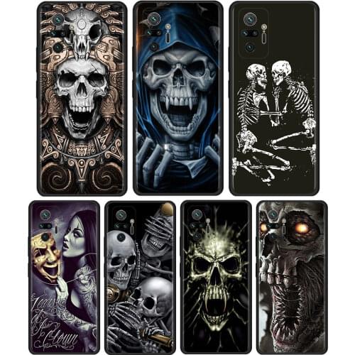 Grim Reaper Skull Cover For Xiaomi Redmi Note 9S 9 8 9T 7 8T 10 Pro Max 5G TPU Cell Phone Case Black Soft Shell Coque Capa