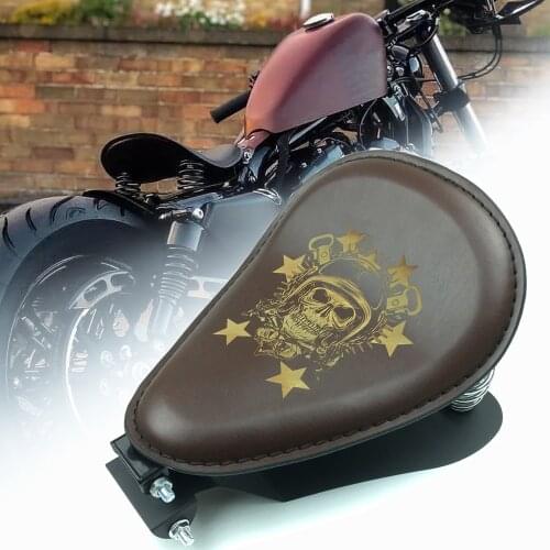 For Harley Sportster Bobber Chopper 883 XL883L XL883C XLH1200 Skull Solo Seat Bracket Spring Mount Kit PU Motorbike Scooter