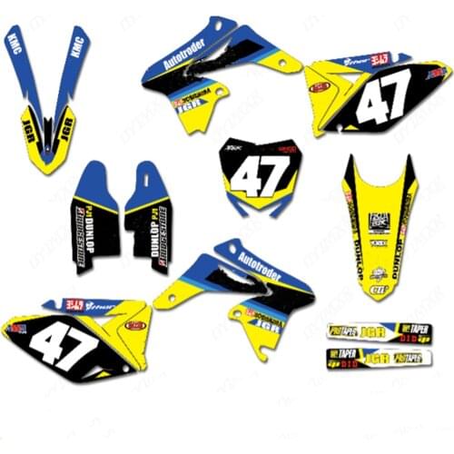 For Suzuki RMZ250 RMZ 250 2010 11 12 2013 2014 2015 2016 2017 2018 2019 Free Customized Team Graphics Background Decals stickers
