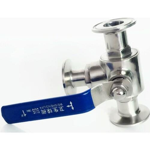 Fit 38mm 1-1/2" Pipe OD x 1.5" Tri Clamp Sanitary L-Port Ball Valve SUS 304 Stainless Beer Brewing Home