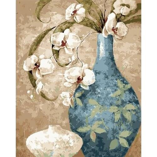 GATYZTORY Diy Painting By Numbers Retro Flower Paints Kits Framed 40x50cm Canvas Living Room Wall Decor Unique Gift