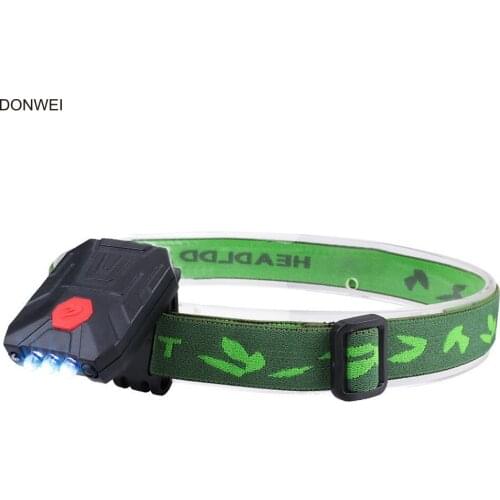 DDHAO Rechargeable 2 Mode Headlights Infrared Sensor 3 LED Night Working Fishing Camping Headlamp Hat Clip Lights