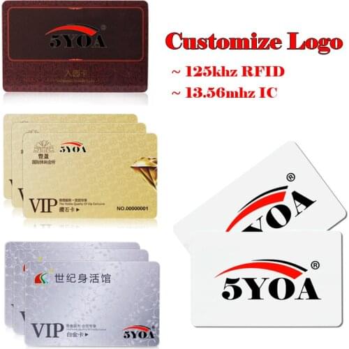 Customize Logo Design Printing Arbitrary Pattern VIP Print RFID ID 125khz EM4100 Card 13.56mhz IC Card MF S50 Proximity Smart