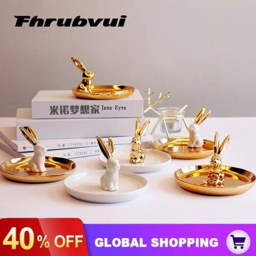 Nordic Ceramic Crafts Jewelry Plate Cute Flamingo Storage Tray Birthday Gift Ring Stand Decoration Ornaments