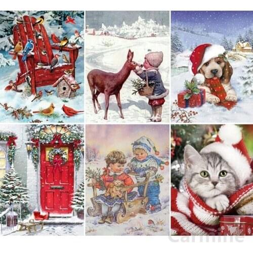 Cat Dog Personality Three-dimensional DIY 5D Diamond Painting Christmas Cross Stitch Full Round&Square Drill Home Decoration