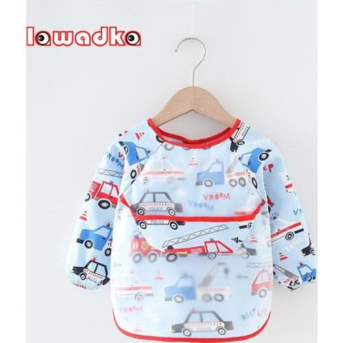 Lawadka Toddler Baby Girls Boy Bibs Cartoon Print Infant Bandana Waterproof Eating Drawing Bib Cute Soft Kid Feeding Accessories