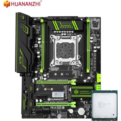 HUANANZHI X79 GREEN 2.49 Motherboard with Intel XEON E5 1650 Can Use DDR3 Memory Combo Kit Set NVME M.2 SATA 3.0 USB3.0