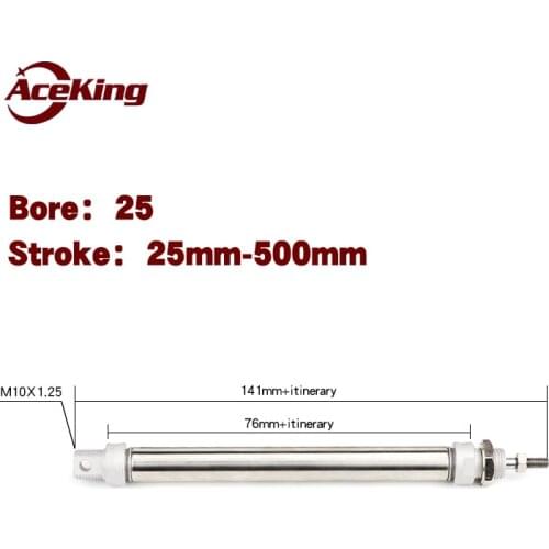 Stainless steel mini small push-on industrial fixture cylinder MA25X25/50/75/100/125/150/175/200/300 MA25X75SCA MA25X125SCA