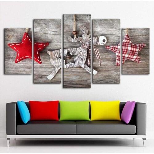 Cartoon 5Pcs Wall Art Prints Home Living Room Decor Christmas Canvas Picture Drop Shipping