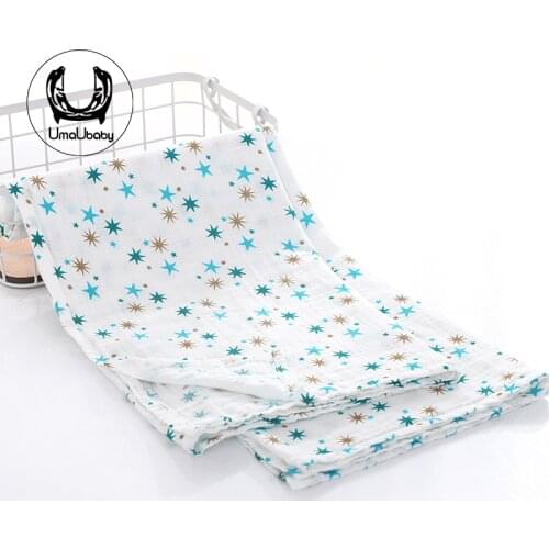UmaUbaby Pure Cotton Muslin Diaper Baby Blankets Newborn Swaddle Blanket Infant Gauze Bath Towel Baby Warp Feeding Towel Scarf