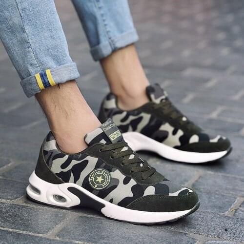 Mens Camo Lace Up Flats Sneakers Sport Shoes Casual Camouflage Breathable Shoes Unisex Army Plus Size 38-45 Boys