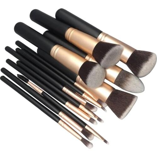14Pcs Makeup Brush Beauty Cosmetic Tool Eyelash Eyebrow Foundation Powder Blush Lip Eyeshadow Blending Eyeliner Makeup Brush Set