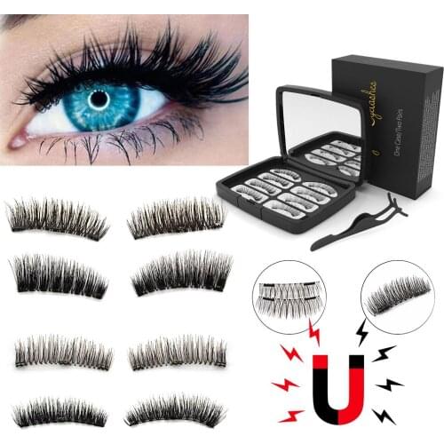 Magnetic Eyelashes Set Natural Magnetic False Lashes Tweezer Waterproof Lasting Mink Eyelash Extension Magnetic Eyelash Set