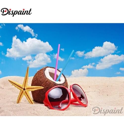 Dispaint Full Square/Round Drill 5D DIY Diamond Painting "Coconut juice scape" 3D Embroidery Cross Stitch Home Decor Gift A12508
