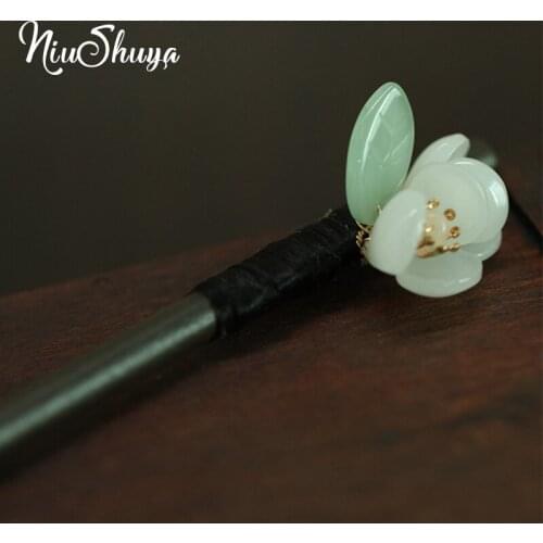 NiuShuya Vintage Handmade Tassels Chinese Wood Hair Sticks Women Ethnic Hair Pins Hair Ornaments Fashion Hair Jewelry Accessory