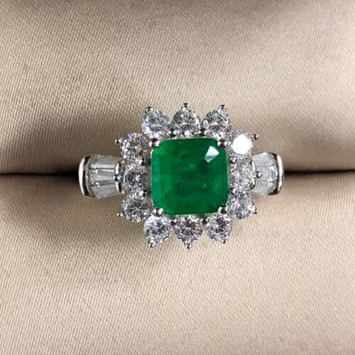 Green AAAAA Zircon Cz Engagement wedding band ring for women jewelry Gift