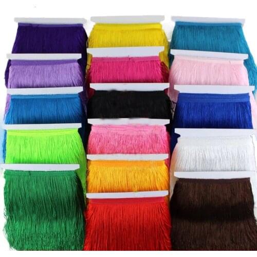 Wholesale10metros Lace Fringe Tassel Trim 15cm Wide Fringe Trimming For DIY Latin Dress Stage Clothes Accessories Lace Ribbon