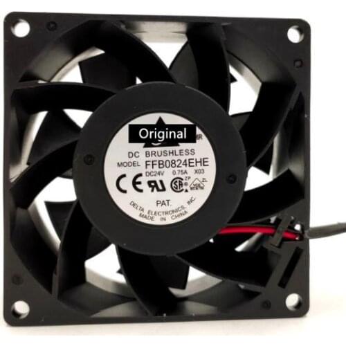 Original 100% working FFB0824EHE -ROO -R00 8038 8cm 80mm DC 24V 0.75A 3-pin server inverter axial cooling fans alarm signal