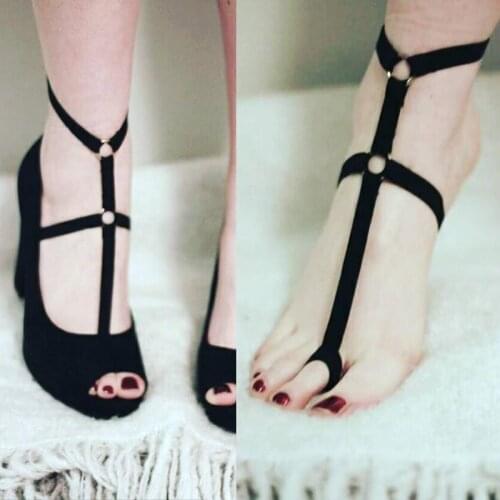 1PCS Women Sexy Polyester Foot Bandage Belt Foot Garter S-XL Shoes Foot Decoration 2 Colors