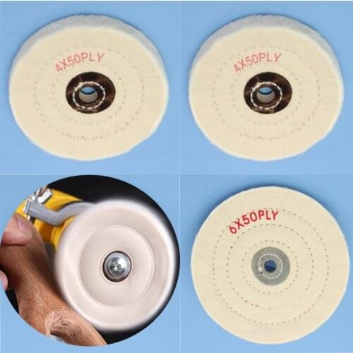 Hole 12mm 4/6 Inch White Cloth Wheels Buffing Polishing Wheel for Wood Metal Jewelry Mirror Polish Grinder Pad Abrasive Tool