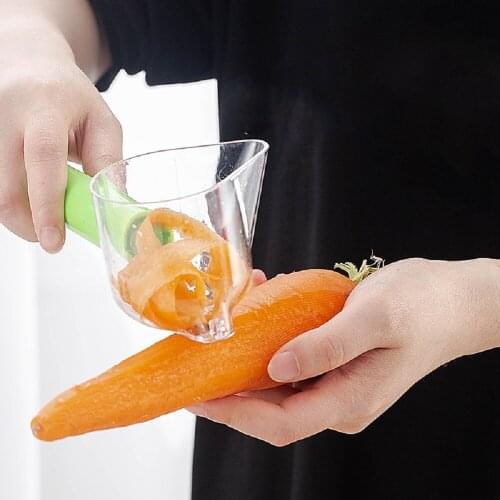 Portable Vegetable Slicer Fruit Peeler with Storage Container Potato Cucumber Carrot Peeler Kitchen Tool Green