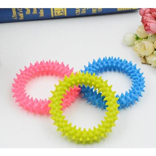 Pet Rubber Thorn Ring Circle Toy Training Dog Molar Dog Pet Bite Training Funny Chew Small Dog Toys Sound Interactive Durable