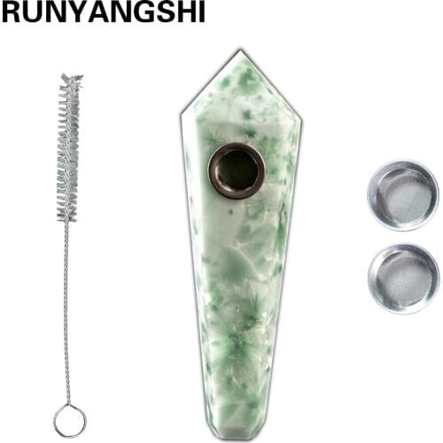 Runyangshi Crystal Smoking Pipe Strainer Quartz Stone Snowflake Healing Wand 1 Pc Smoke Pipe High Quality
