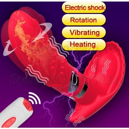 Wireless Control Silicone Underwear Strapon Dildo Vibrator Sex Toys For Women Electric Shock Rotation Heating Vagina Masturbator