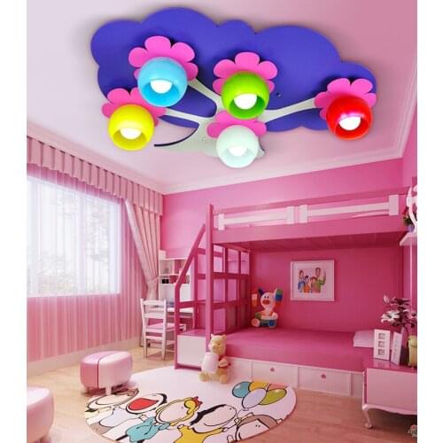 Ceiling light cute modeling lights creative children lights purple flowers flowers baby bedroom lights CL ET2