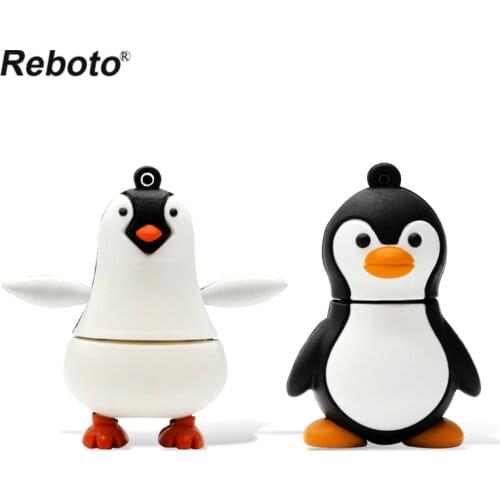 Reboto USB Pendrive Cartoon Cute Penguin USB Flash Drive 4GB 8GB 16GB 32GB 64GB Pen Drive USB Memory Stick U Disk For PC